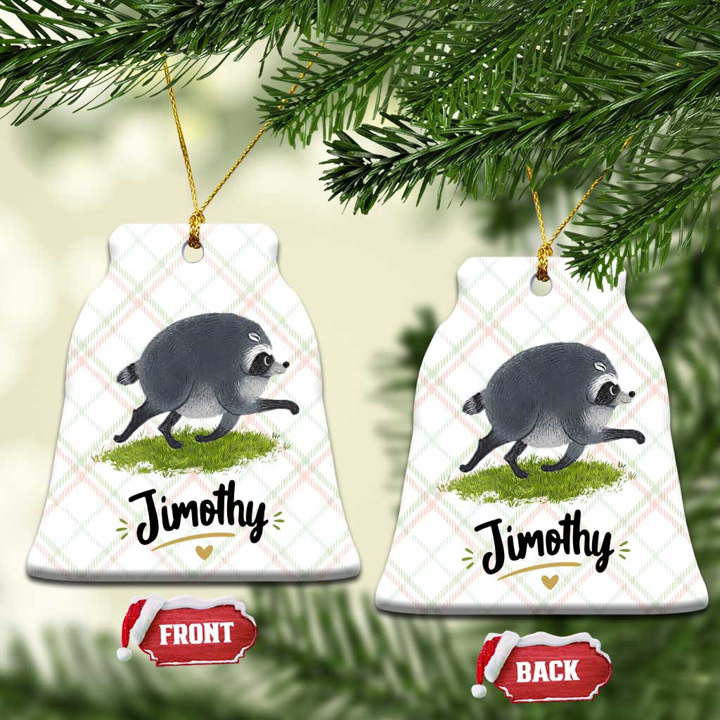 Cute Running Jimothy the Raccoon Ceramic Ornament Viral Seattle Trash Panda Meme TS02 Print Your Wear