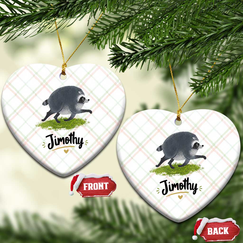 Cute Running Jimothy the Raccoon Ceramic Ornament Viral Seattle Trash Panda Meme TS02 Print Your Wear