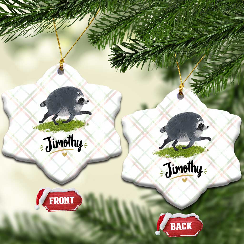 Cute Running Jimothy the Raccoon Ceramic Ornament Viral Seattle Trash Panda Meme TS02 Print Your Wear