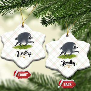 Cute Running Jimothy the Raccoon Ceramic Ornament Viral Seattle Trash Panda Meme TS02 Print Your Wear