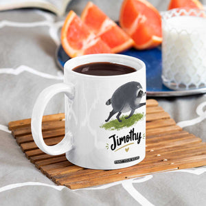 Cute Running Jimothy the Raccoon Coffee Mug Viral Seattle Trash Panda Meme TS02 Print Your Wear
