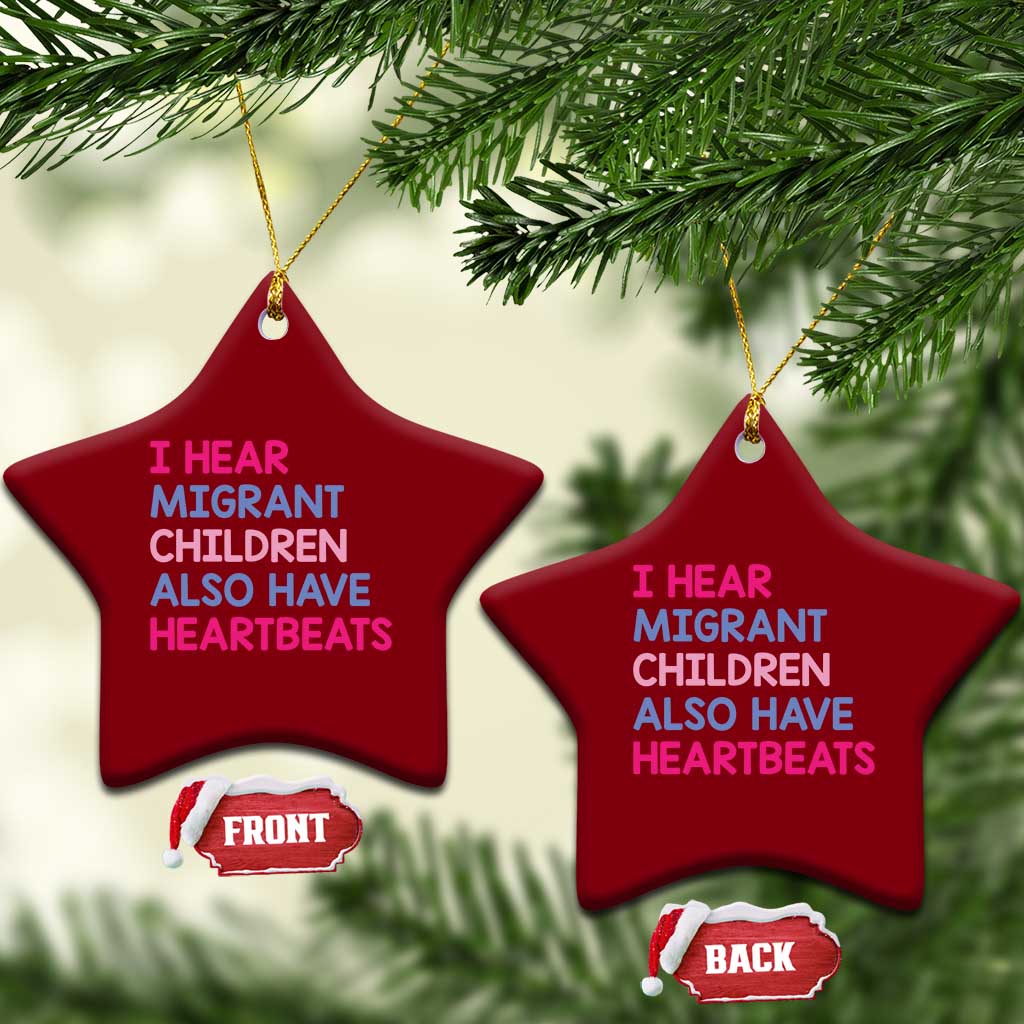 I Hear Migrant Children Also Have Heartbeats Ceramic Ornament Sarcastic Human Rights Activism TS02 Print Your Wear