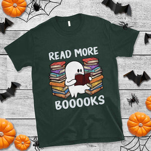 Halloween Reading T Shirt Read More Books Cute Ghost Boo Sheet TS02 Dark Forest Green Print Your Wear