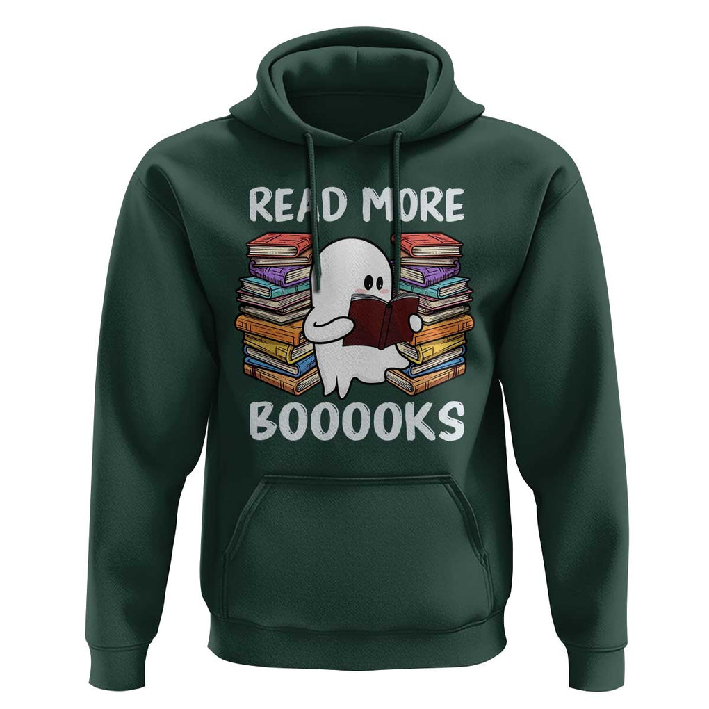 Halloween Reading Hoodie Read More Books Cute Ghost Boo Sheet TS02 Dark Forest Green Print Your Wear