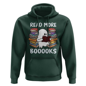 Halloween Reading Hoodie Read More Books Cute Ghost Boo Sheet TS02 Dark Forest Green Print Your Wear