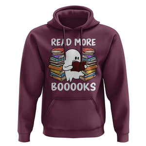 Halloween Reading Hoodie Read More Books Cute Ghost Boo Sheet TS02 Maroon Print Your Wear
