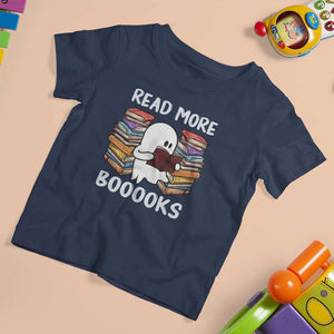 Halloween Reading T Shirt For Kid Read More Books Cute Ghost Boo Sheet TS02 Navy Print Your Wear