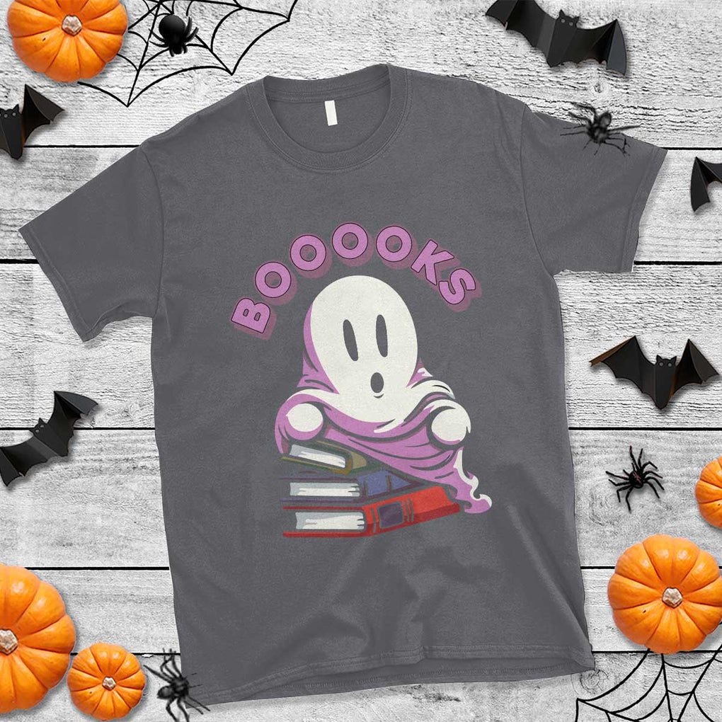 Halloween Reading T Shirt Booooks Cute Ghost Boo Sheet TS02 Charcoal Print Your Wear