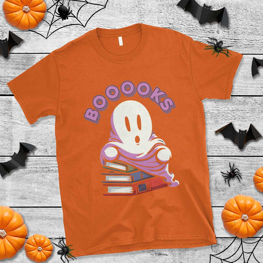 Halloween Reading T Shirt Booooks Cute Ghost Boo Sheet TS02 Orange Print Your Wear
