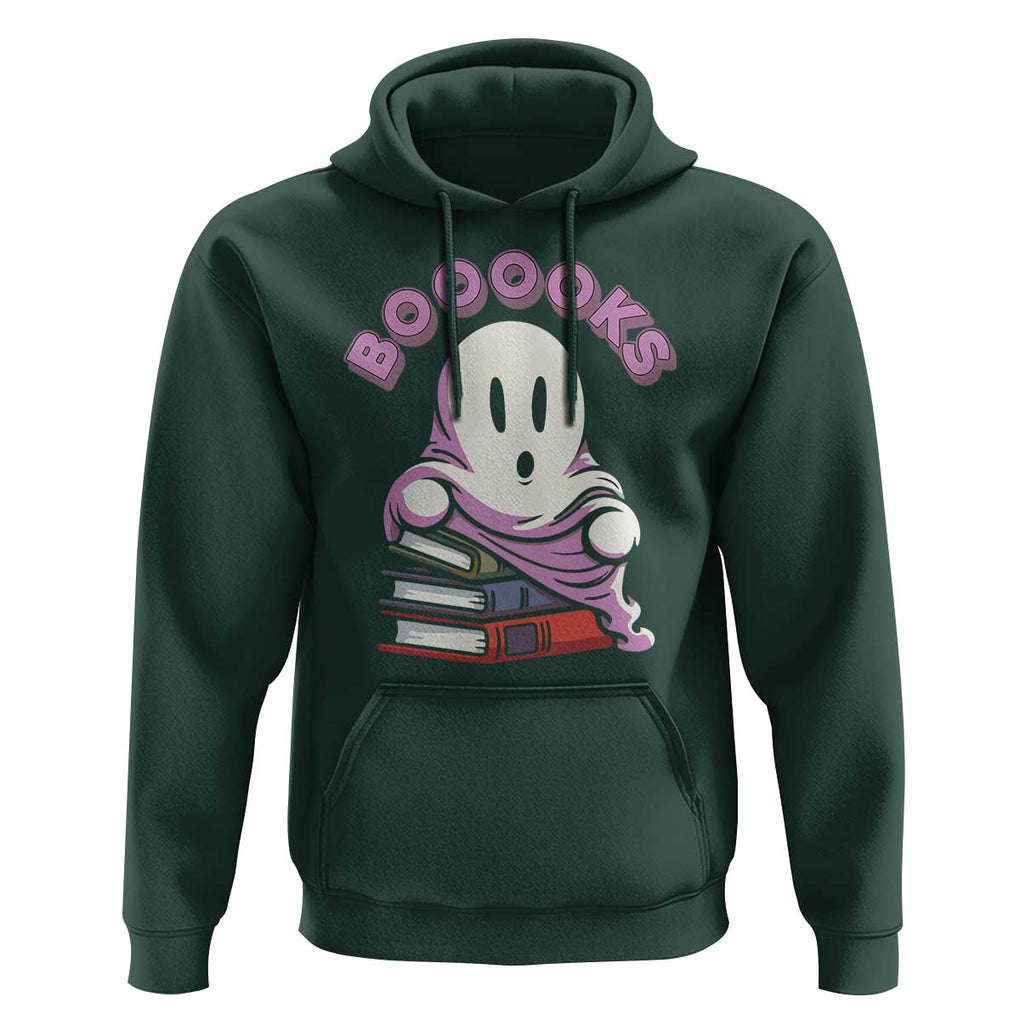 Halloween Reading Hoodie Booooks Cute Ghost Boo Sheet TS02 Dark Forest Green Print Your Wear