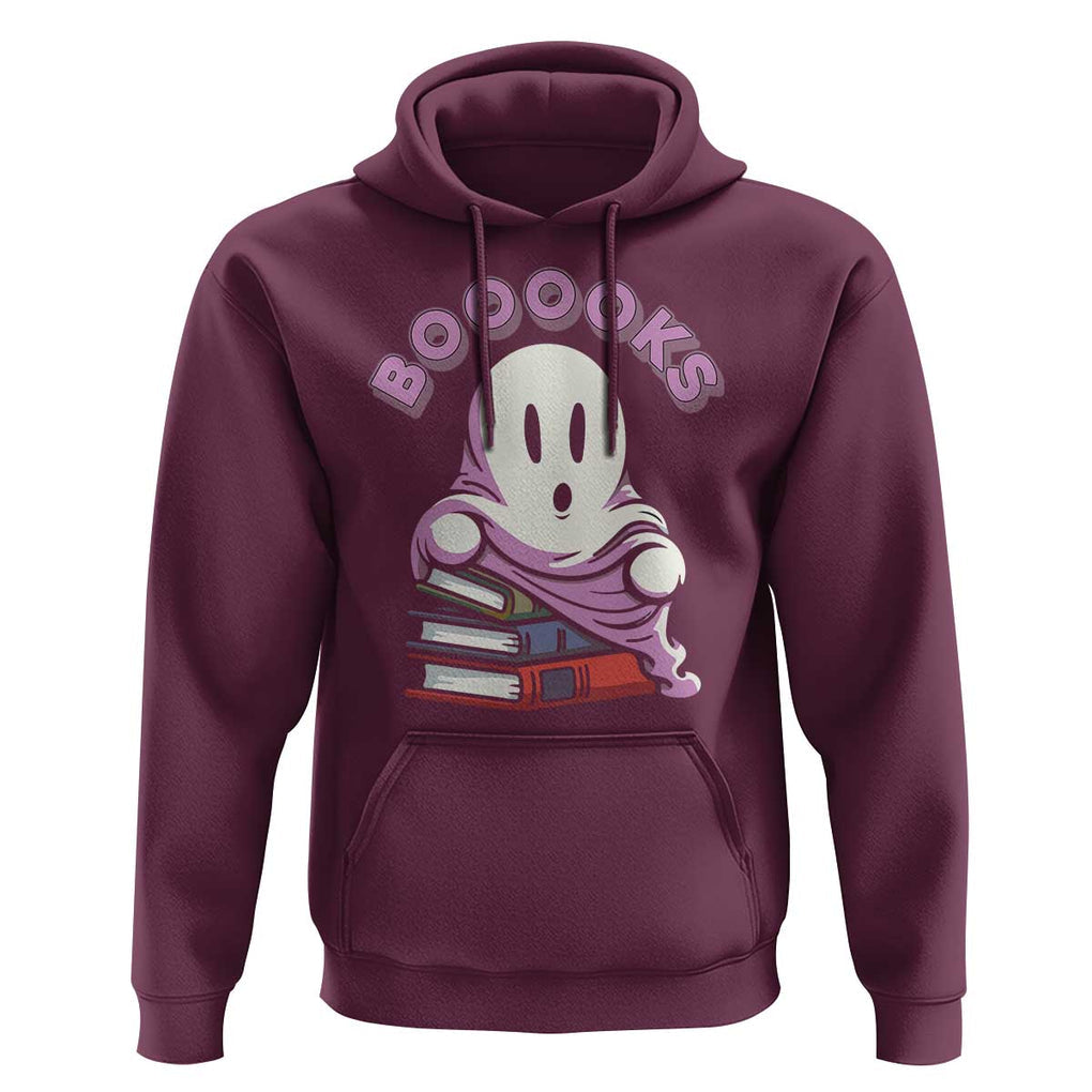 Halloween Reading Hoodie Booooks Cute Ghost Boo Sheet TS02 Maroon Print Your Wear
