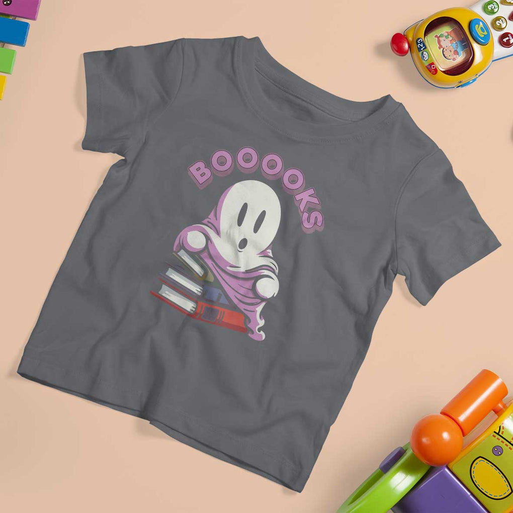Halloween Reading T Shirt For Kid Booooks Cute Ghost Boo Sheet TS02 Charcoal Print Your Wear