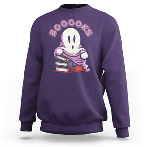 Halloween Reading Sweatshirt Booooks Cute Ghost Boo Sheet TS02 Purple Print Your Wear