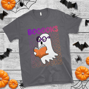 Halloween Reading T Shirt Booooks Cute Ghost Nerd Boo Sheet TS02 Charcoal Print Your Wear