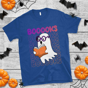 Halloween Reading T Shirt Booooks Cute Ghost Nerd Boo Sheet TS02 Royal Blue Print Your Wear