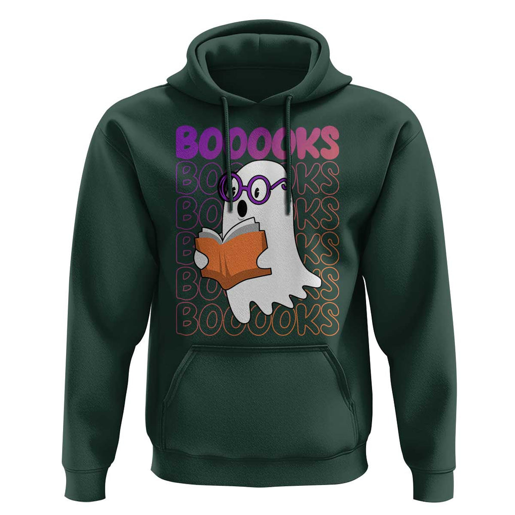 Halloween Reading Hoodie Booooks Cute Ghost Nerd Boo Sheet TS02 Dark Forest Green Print Your Wear