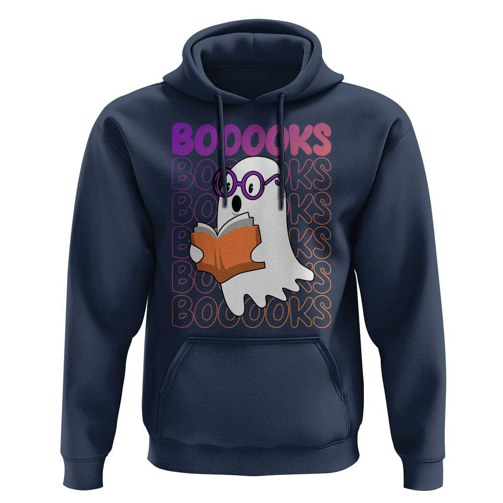 Halloween Reading Hoodie Booooks Cute Ghost Nerd Boo Sheet TS02 Navy Print Your Wear