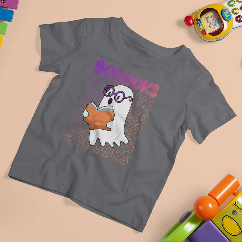 Halloween Reading T Shirt For Kid Booooks Cute Ghost Nerd Boo Sheet TS02 Charcoal Print Your Wear