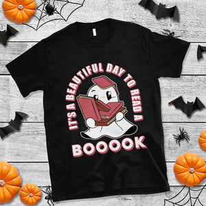 Halloween Reading T Shirt It's A Beautiful Day To Read A Book Cute Ghost Boo Sheet TS02 Black Print Your Wear