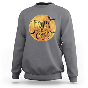 Halloween Season Sweatshirt Spooky Season Is Coming Scary Night TS02 Charcoal Print Your Wear