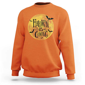 Halloween Season Sweatshirt Spooky Season Is Coming Scary Night TS02 Orange Print Your Wear