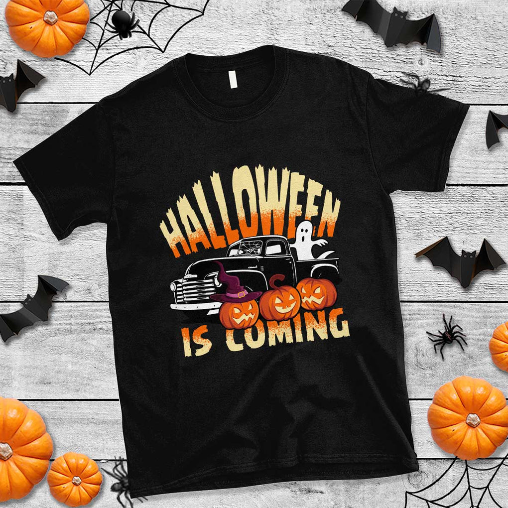 Halloween Season T Shirt Spooky Season Is Coming Scary Pumpkin Car TS02 Black Print Your Wear