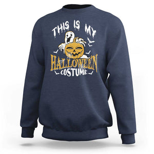 Scary Pumpkin Sweatshirt This Is My Halloween Costume Boo Sheet TS02 Navy Print Your Wear