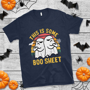 Funny Boo Sheet T Shirt Funny Halloween Boo Ghost Costume This is Double Boo Sheet TS02 Navy Print Your Wear