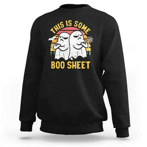 Funny Boo Sheet Sweatshirt Funny Halloween Boo Ghost Costume This is Double Boo Sheet TS02 Black Print Your Wear