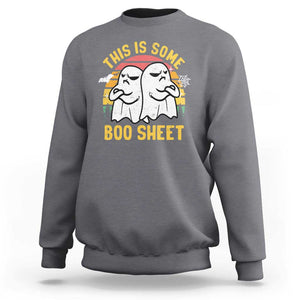 Funny Boo Sheet Sweatshirt Funny Halloween Boo Ghost Costume This is Double Boo Sheet TS02 Charcoal Print Your Wear