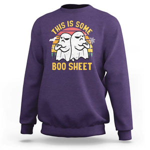 Funny Boo Sheet Sweatshirt Funny Halloween Boo Ghost Costume This is Double Boo Sheet TS02 Purple Print Your Wear