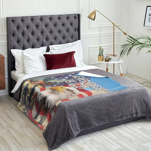 Never Forget 911 Patriotic Memorial Throw Blanket American Flag Bald Eagle First Responder Tribute TS02 Print Your Wear