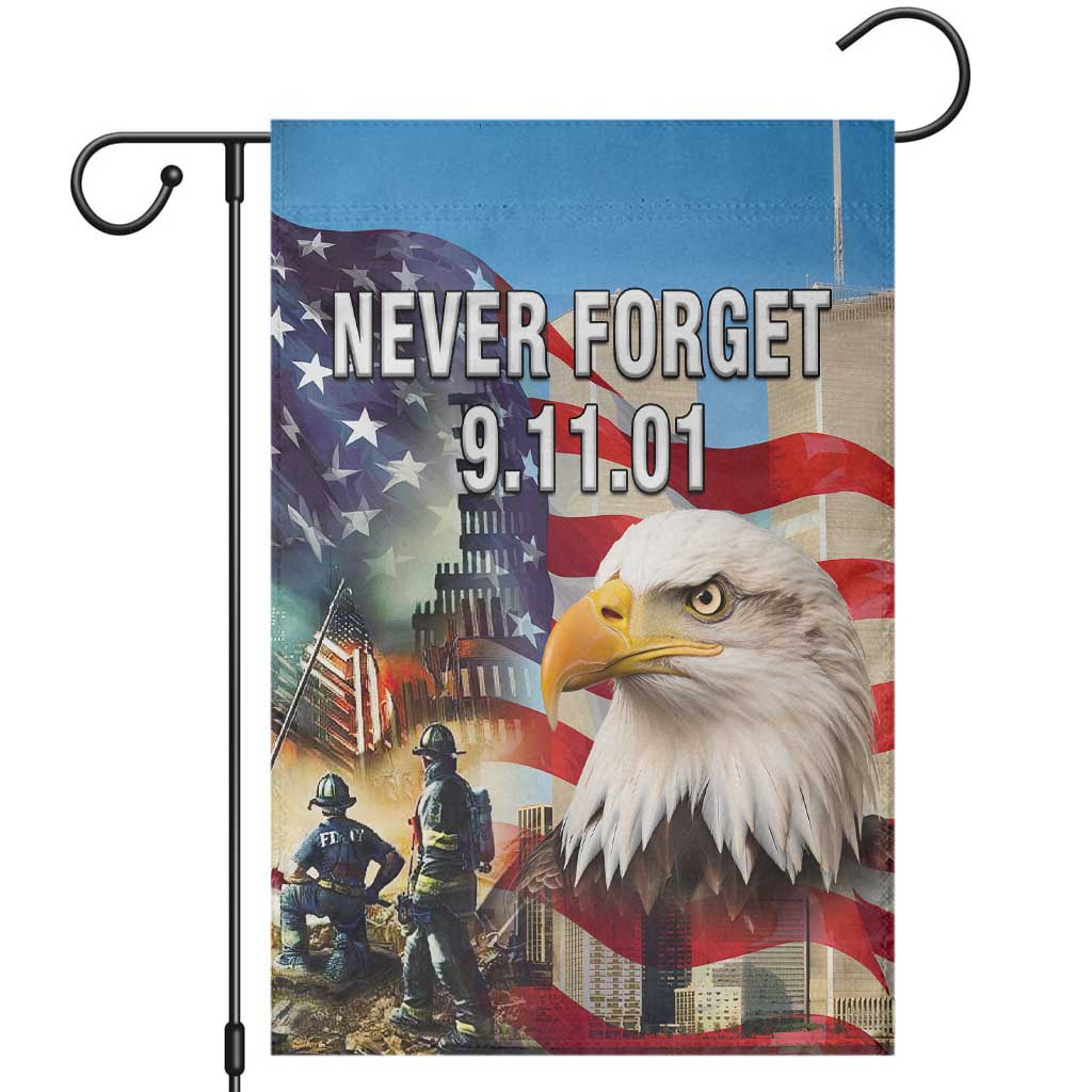 Never Forget 911 Patriotic Memorial Garden Flag American Flag Bald Eagle First Responder Tribute TS02 Multicolor Print Your Wear