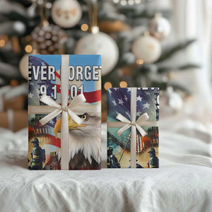 Never Forget 911 Patriotic Memorial Wrapping Paper Roll American Flag Bald Eagle First Responder Tribute TS02 Print Your Wear