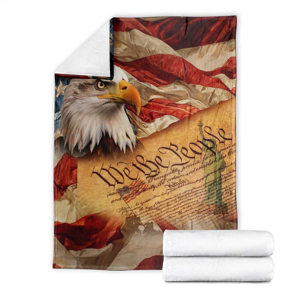 We The People Patriotic Eagle American Flag Throw Blanket Liberty Freedom USA Pride Tribute 4th of July Independence Celebration TS02 Multicolor Print Your Wear