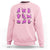 Black Cat Breast Cancer Sweatshirt Funny Pink Ghost Sheets Support Warrior TS02 Light Pink Print Your Wear