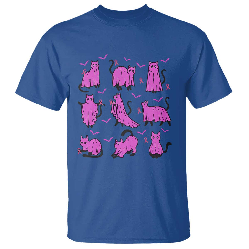 Black Cat Breast Cancer T Shirt Funny Pink Ghost Sheets Support Warrior TS02 Royal Blue Print Your Wear