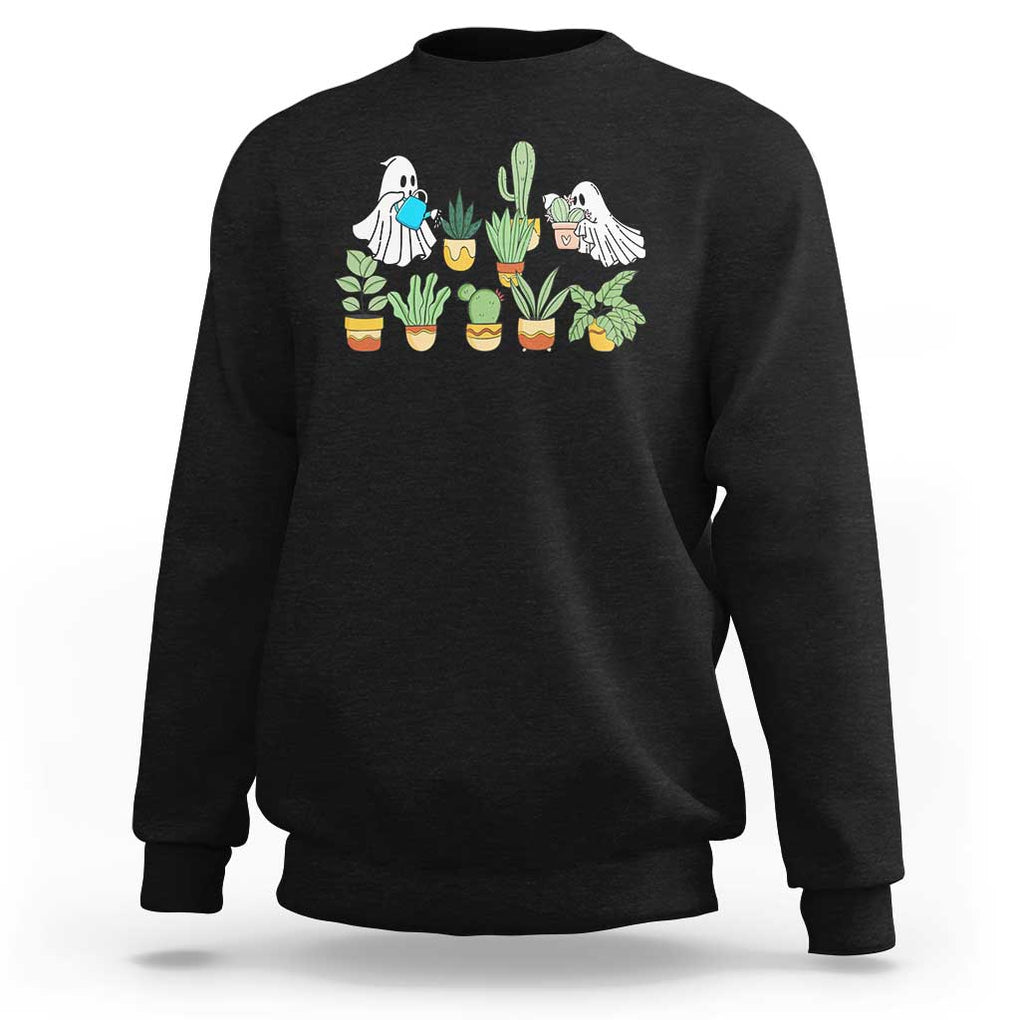 Halloween Gardening Sweatshirt Cute Gardener Boo Sheet Ghost Garden Plants Lover Halloween Costume TS02 Black Print Your Wear