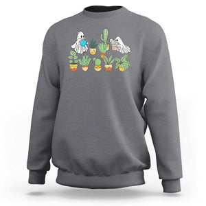 Halloween Gardening Sweatshirt Cute Gardener Boo Sheet Ghost Garden Plants Lover Halloween Costume TS02 Charcoal Print Your Wear