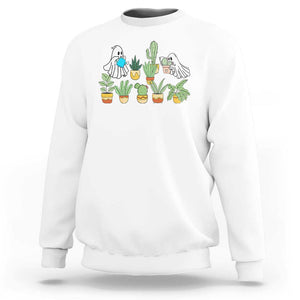 Halloween Gardening Sweatshirt Cute Gardener Boo Sheet Ghost Garden Plants Lover Halloween Costume TS02 White Print Your Wear