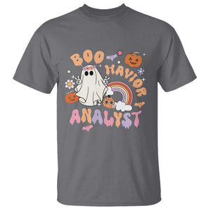 Behavior Analyst Halloween Boo Sheet T Shirt Boo-Havior Analyst ABA RBT BCBA Therapist TS02 Charcoal Print Your Wear