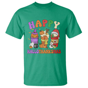 Happy HalloThanksMas Latte T Shirt Halloween Thanksgiving Christmas TS02 Irish Green Print Your Wear