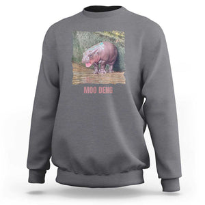 Baby Hippo Moo Deng Sweatshirt Cute Pygmy Hippopotamus In Thai TS02 Charcoal Print Your Wear