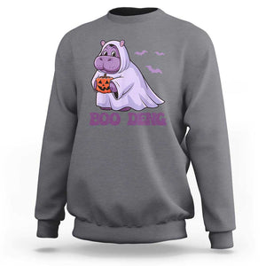 Baby Hippo Moo Deng Sweatshirt Boo-deng Halloween Cute Pygmy Hippopotamus TS02 Charcoal Print Your Wear