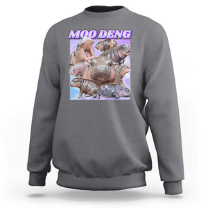 Baby Hippo Moo Deng Sweatshirt The Famous Cute Pygmy Hippopotamus TS02 Charcoal Print Your Wear