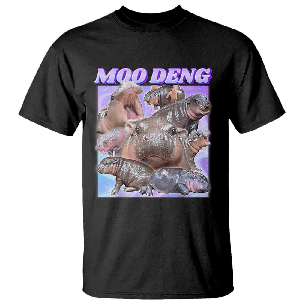 Baby Hippo Moo Deng T Shirt The Famous Cute Pygmy Hippopotamus TS02 Black Print Your Wear