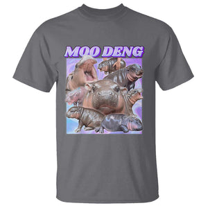Baby Hippo Moo Deng T Shirt The Famous Cute Pygmy Hippopotamus TS02 Charcoal Print Your Wear