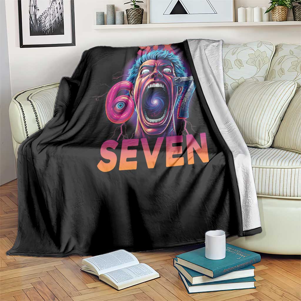 Mason 67 Chaos Edition Throw Blanket Psychedelic Screaming Six Seven Meme TS02 Print Your Wear
