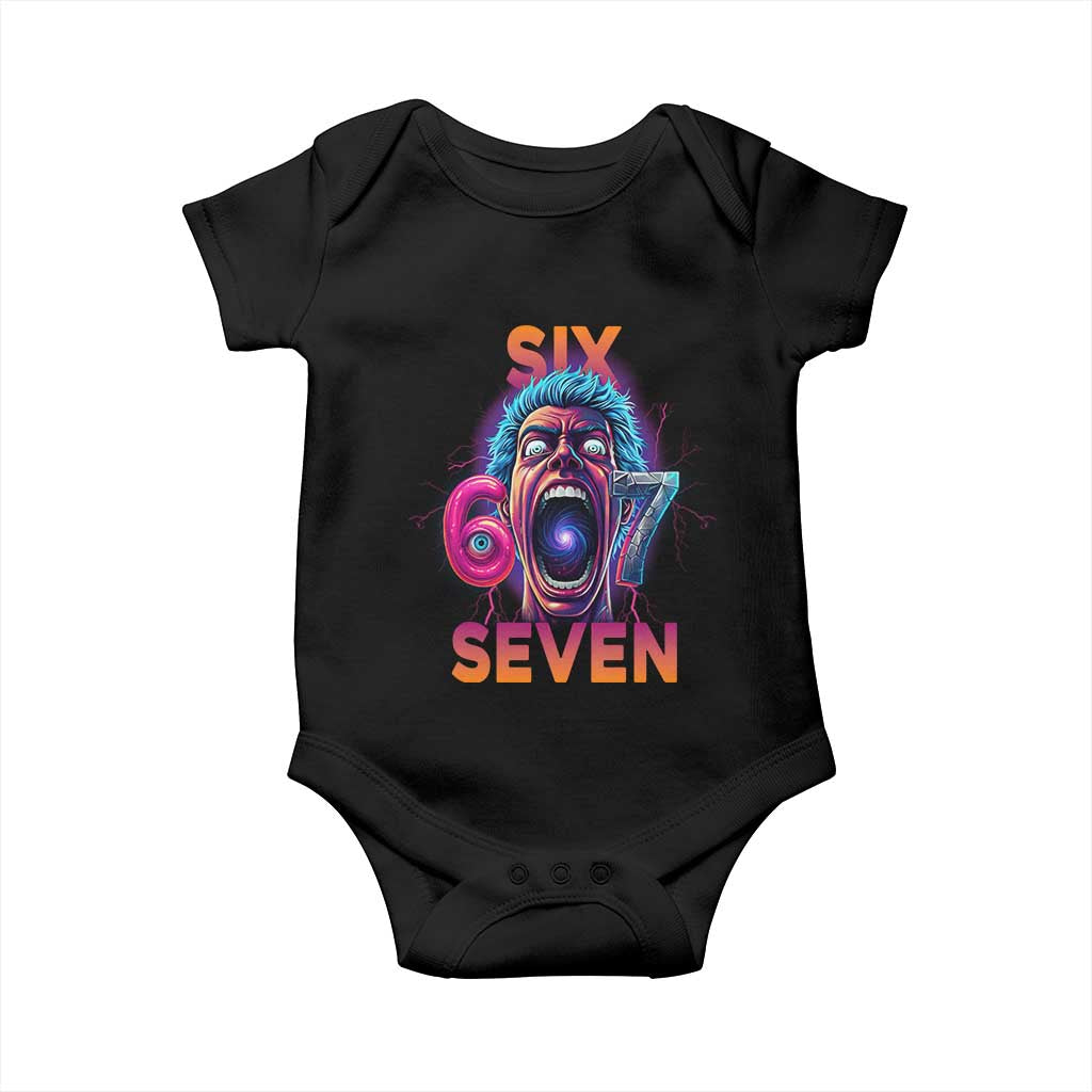 Mason 67 Chaos Edition Baby Onesie Psychedelic Screaming Six Seven Meme TS02 Black Print Your Wear