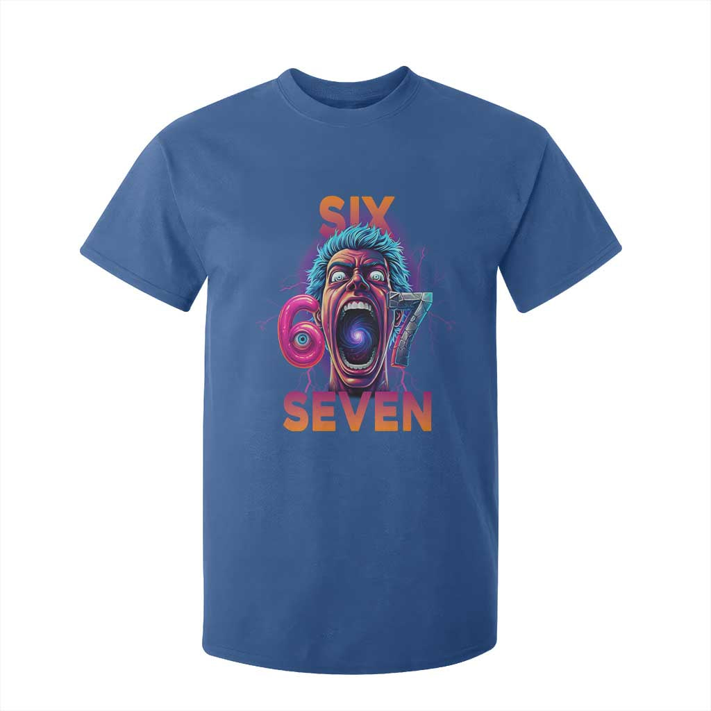 Mason 67 Chaos Edition T Shirt For Kid Psychedelic Screaming Six Seven Meme TS02 Royal Blue Print Your Wear